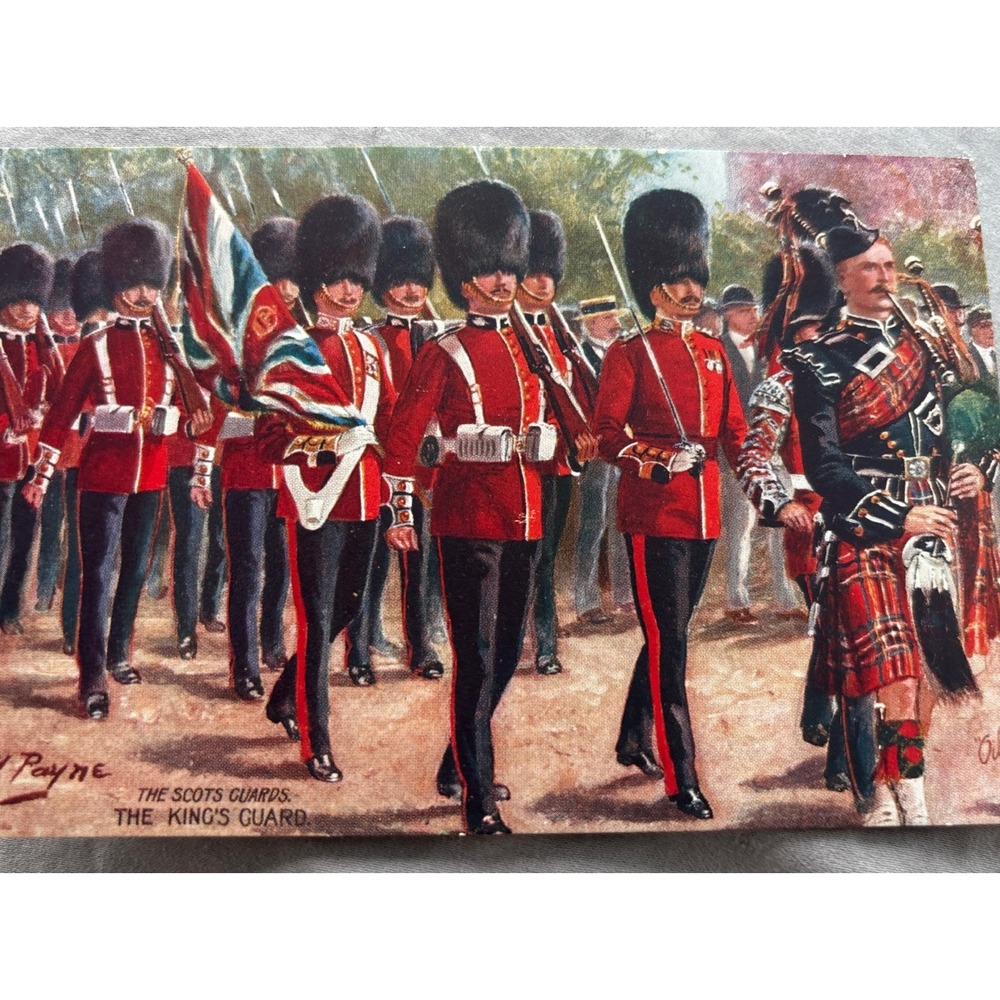 RALPH TUCK'S OILETTE Postcard The Scots Guard Unused London‎ 6412A King Queen